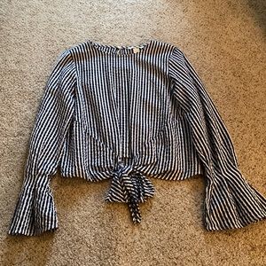H&M striped bell sleeve top